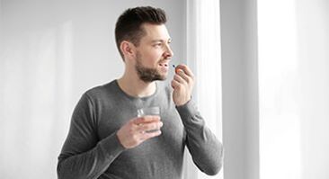 The man is taking drugs to treat prostatitis